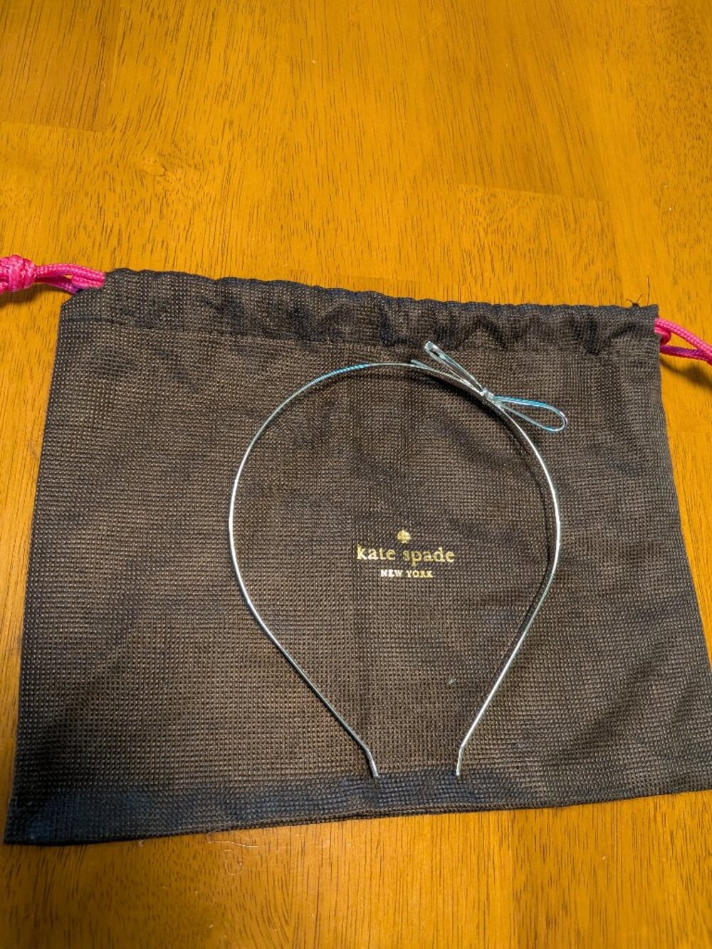 Kate Spade Silver Metal Bow Headband